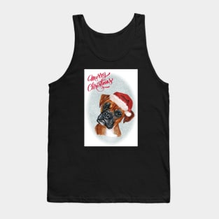 Boxer Dog Merry Christmas Santa Dog Tank Top